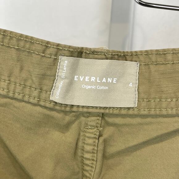 EVERLANE The Fatigue Barrel Pants Cargo Pockets Organic Cotton Linen Khaki 4 - Picture 3 of 11